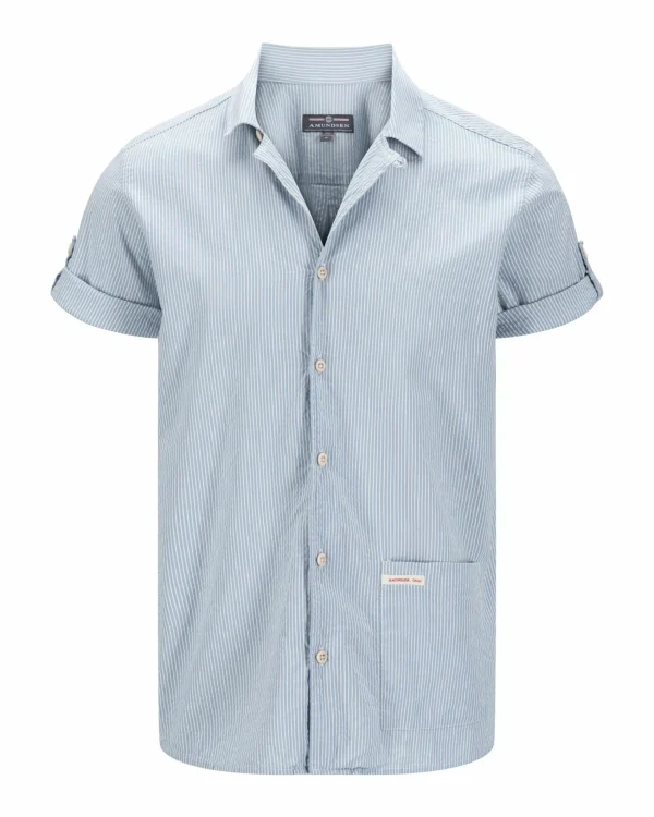 Hot Amundsen Sports Beach Shirt 556 Pinstripe Blue