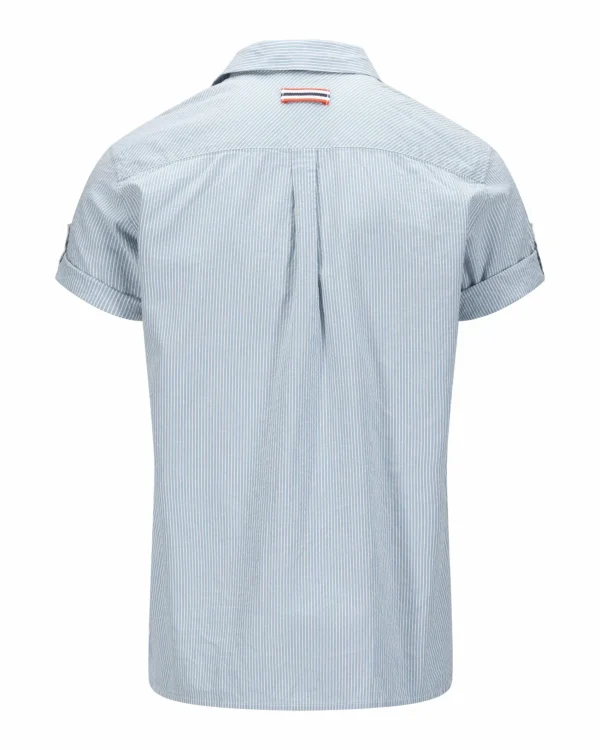 Hot Amundsen Sports Beach Shirt 556 Pinstripe Blue
