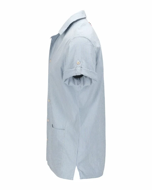 Hot Amundsen Sports Beach Shirt 556 Pinstripe Blue