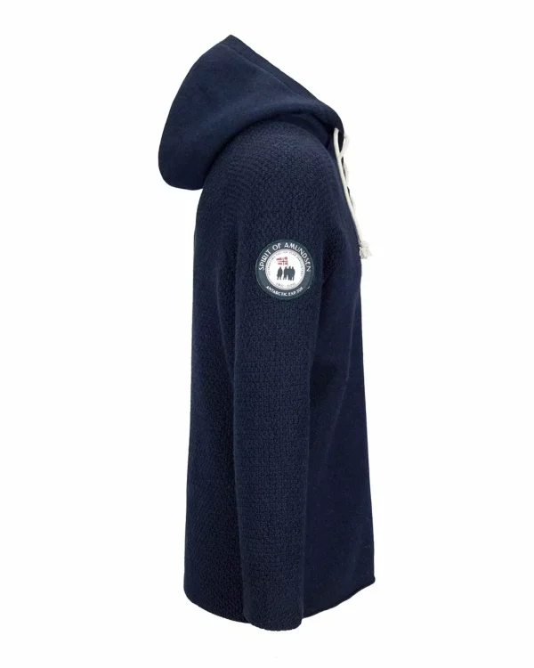 Shop Amundsen Sports Boiled Hoodie Laced 590 Faded Navy