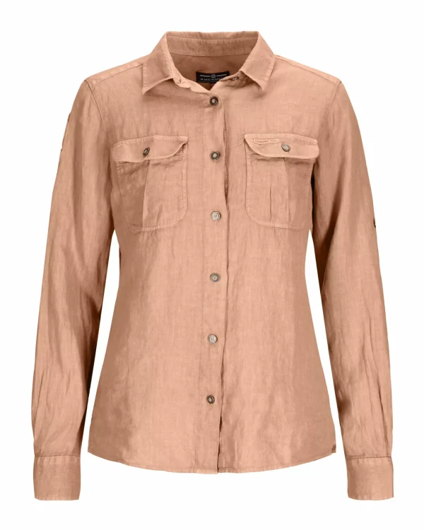 Sale Amundsen Sports Safari G.Dyed Linen Shirt 650 Camel